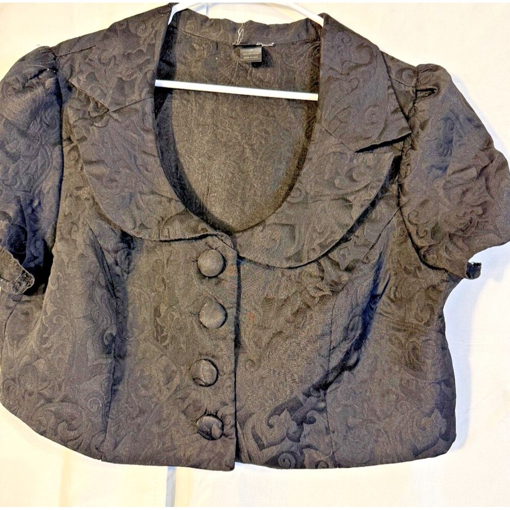 Brocade Shrukin Cardigan Jacket Women's 18 1X Witchy Glam Dark Fairy Luxe Plus